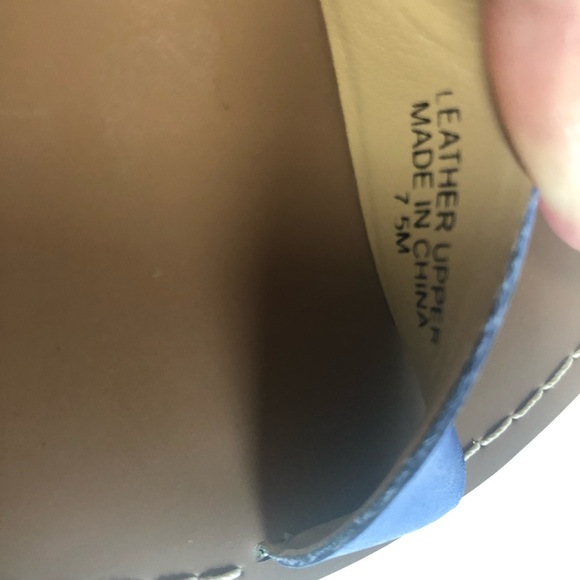 Talbots Leather Block Heel Ankle Strap Sandals blue black sz 7.5M - Picture 10 of 11